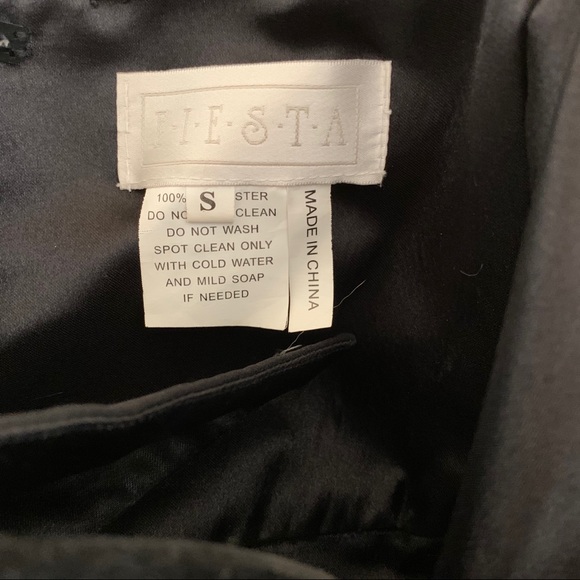 FIESTA Black Strapless Prom Dress with Scarf - Picture 7 of 7